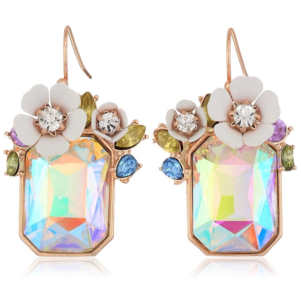 COPY - COPY - Betsey Johnson Flower Stone Drop Earrings